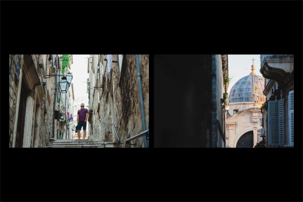 Croatia wedding photographer Ben Wyatt within the Dubrovnik city walls.