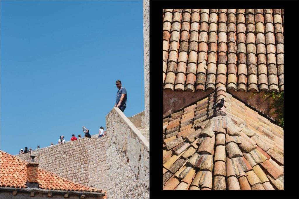 Croatia wedding photographer: mighty walls of Dubrovnik and red roof tiles.