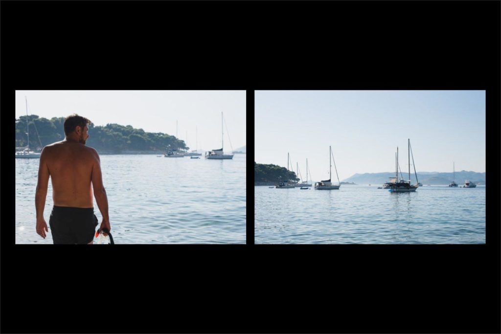 Croatia wedding photographer: Ben Wyatt and the calm seas with yachts.
