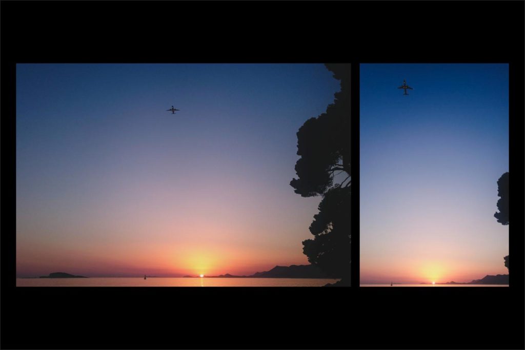 Wedding photographer Croatia: sunset flight over Adriatic by Ben Wyatt.
