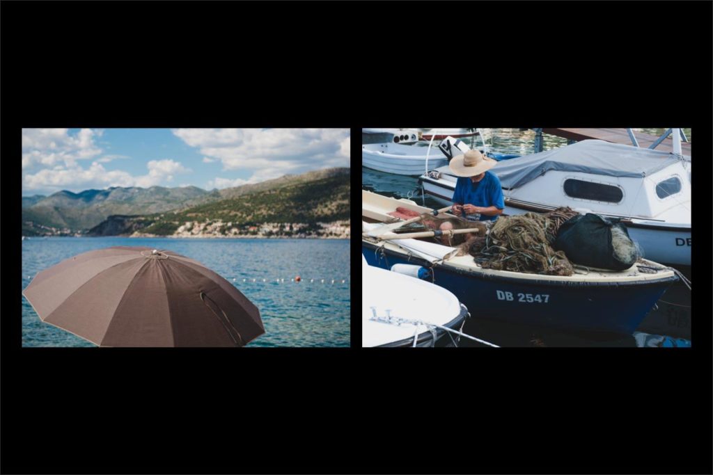 Croatia wedding photographer: fishermen and the sea outside Dubrovnik.