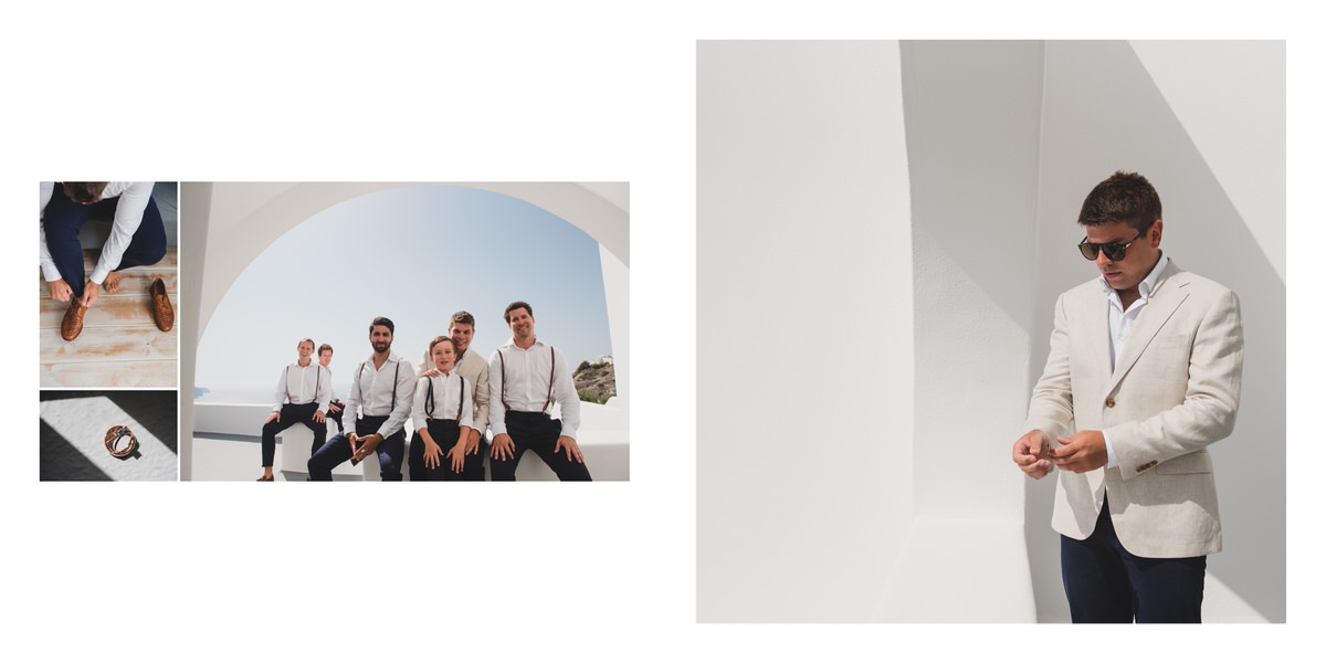 Santorini wedding album layout.