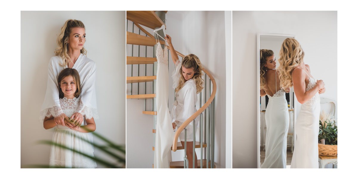 Santorini wedding album layout.