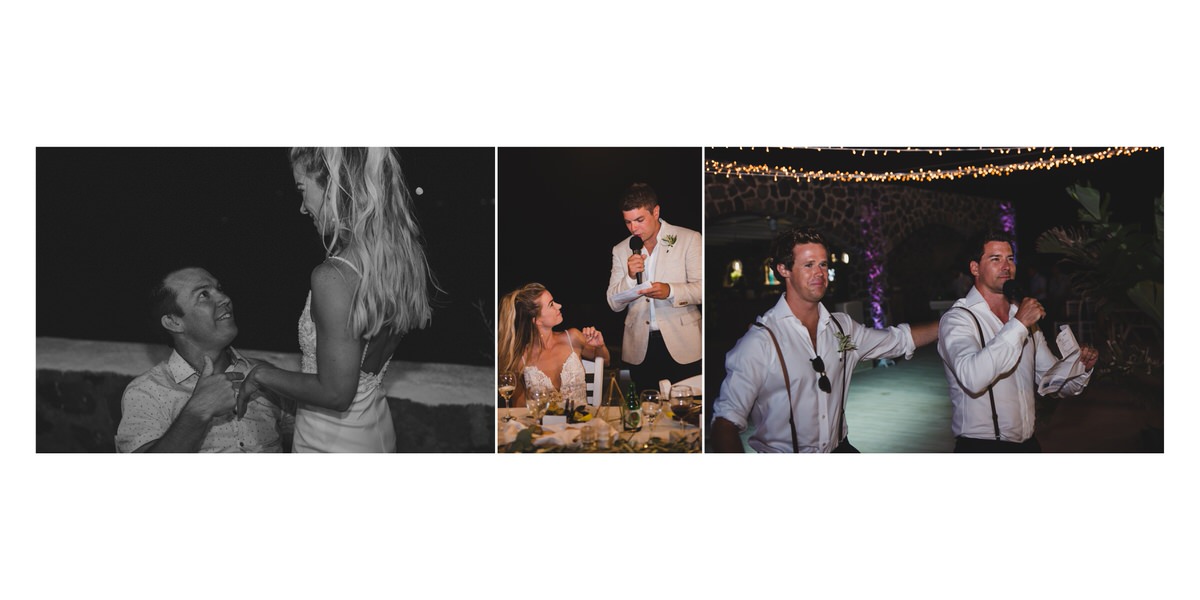 Santorini wedding album layout.