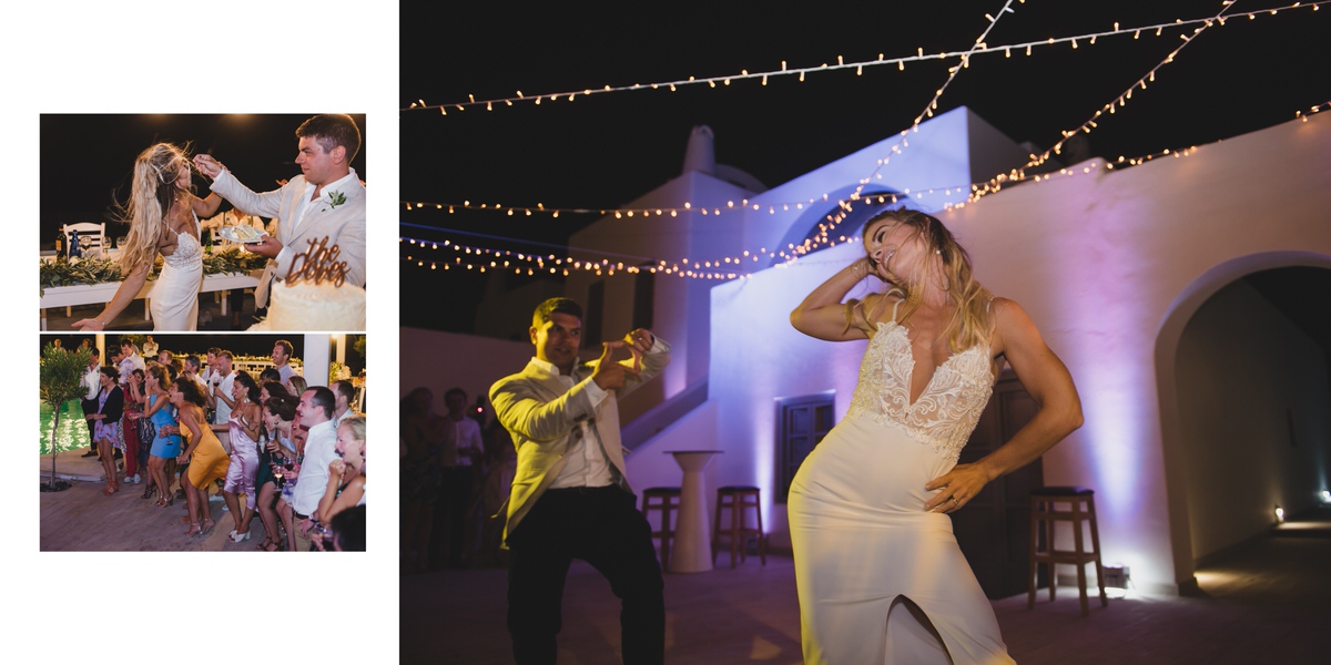 Santorini wedding album layout.