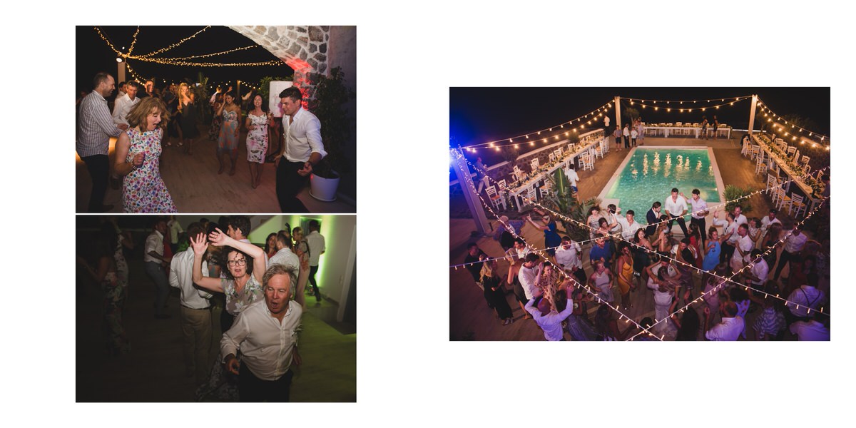 Santorini wedding album layout.