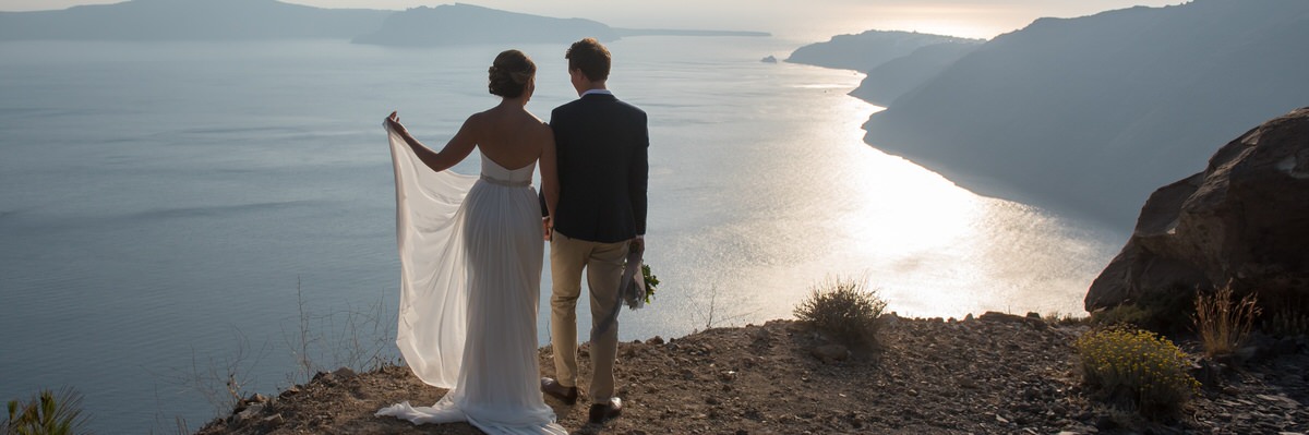 Santorini wedding album layout.