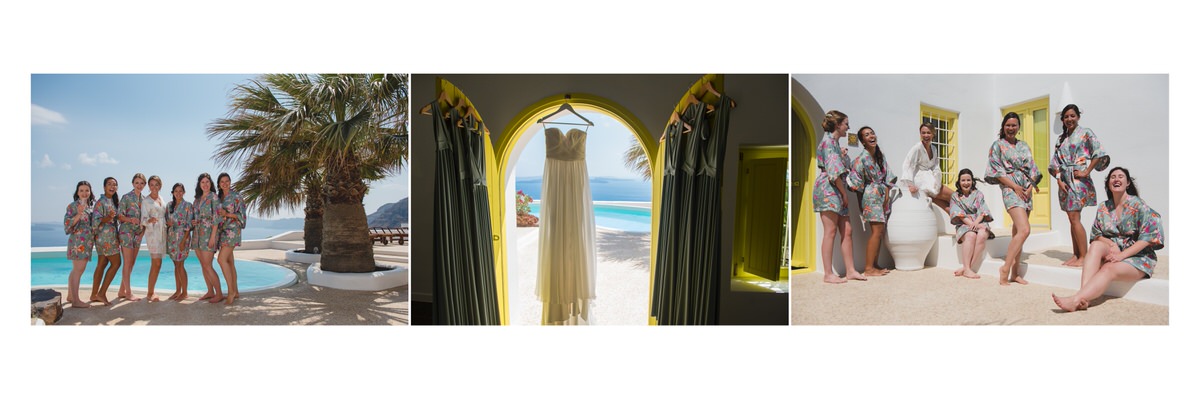 Santorini wedding album layout.