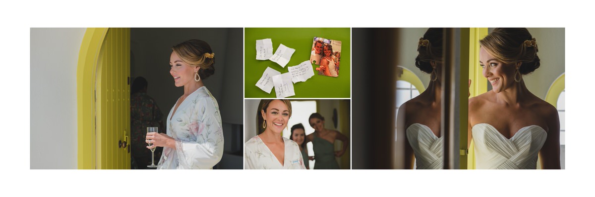 Santorini wedding album layout.