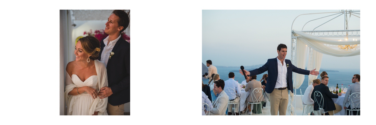 Santorini wedding album layout.