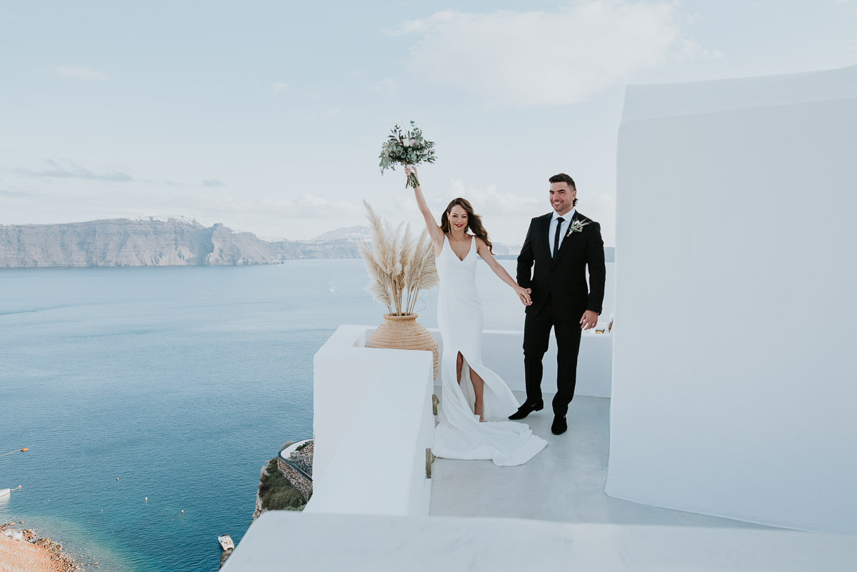 Santorini elopement photographer: we are married by Ben and Vesna.