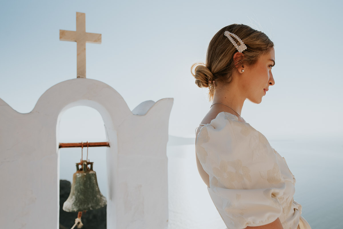 Santorini photographer: stunning bride to be by Ben and Vesna.